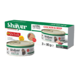 شایر پک 3 عددی کنسرو گربه نچرال مرغ و گوشت 900 گرمی